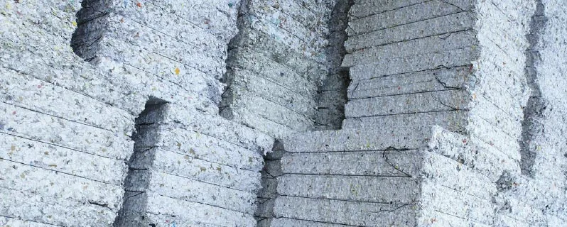 Zu Blöcken gepresstes Altpapier